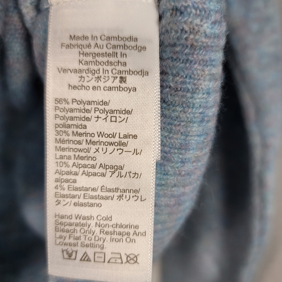 J CREW Sweater Women's M Blue Merino Wool Alpaca Blend Top - Picture 4 of 4